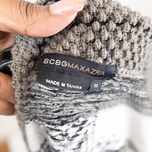 BCBGMaxazria Gray White Open Front Cardigan, Medium - Picture 3 of 7